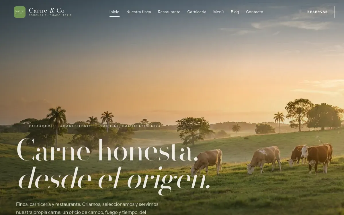 Captura del proyecto Carne & Co desarrollado por Dualsym