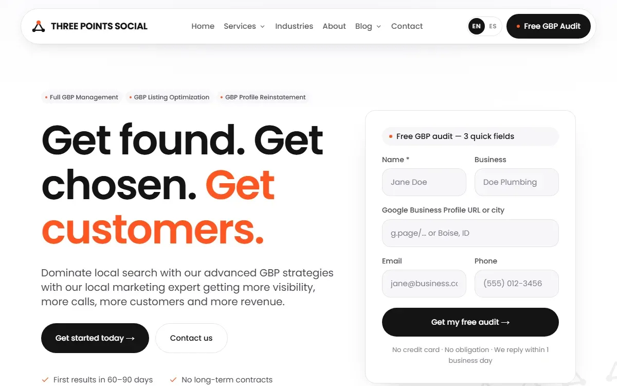 Captura del proyecto Three Points Social desarrollado por Dualsym
