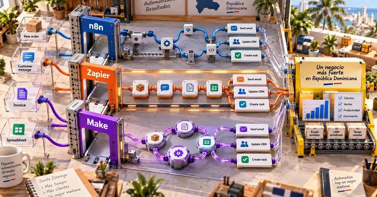 n8n vs Zapier vs Make: Cómo Automatizar tu Empresa en RD sin Pagar de Más